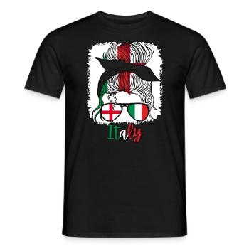 Italy Italia Half English Half Italian Girl - Men's T-Shirt - black - Front - AI Model Male 178 light (178cm)