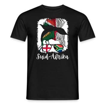 Suid-Afrika South African Girl England Daughter - Men's T-Shirt - black - Front - AI Model Male 178 light (178cm)