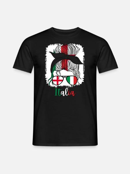 Italia Halb Englisch Halb Italienisch Mädchen Italien - Männer T-Shirt - Schwarz
