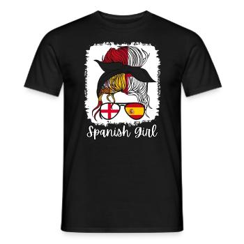 España Moitié Anglais Moitié Espagnol Fille Espagne chica - T-shirt homme - noir - Devant - AI Model Male 178 light (178cm)
