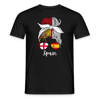 Espagne España Moitié Espagnole Moitié Anglaise Fille - T-shirt homme - noir - Devant - AI Model Male 178 light (178cm)
