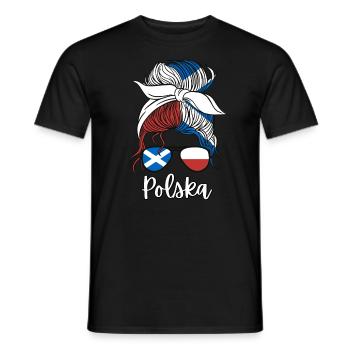 Polska Halb Schottin Halb Polnisch Polen - Männer T-Shirt - Schwarz - Vorne - AI Model Male 178 light (178cm)
