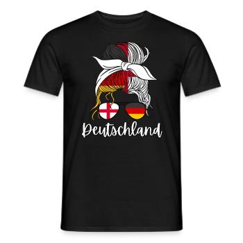 Deutschland Half English Half German Girl - Men's T-Shirt - black - Front - AI Model Male 178 light (178cm)
