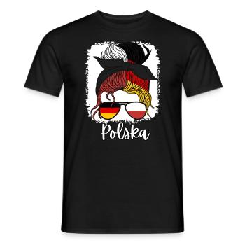 Polska dziewczyna Halbdeutsches polnisches Mädchen Polen - Männer T-Shirt - Schwarz - Vorne - AI Model Male 178 light (178cm)