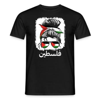 Palestine Palestinian Flag Girls Patriotic - Men's T-Shirt - black - Front - AI Model Male 178 light (178cm)