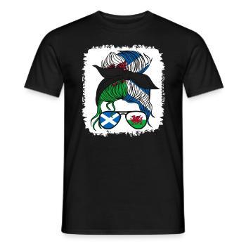 Cymru Halb Schottin Halb Walisisch Mädchen Wales Schottland - Männer T-Shirt - Schwarz - Vorne - AI Model Male 178 light (178cm)
