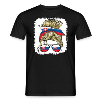 Slovenka Slowakei Flagge Mädchen Slowakische Mädchen Kinder - Männer T-Shirt - Schwarz - Vorne - AI Model Male 178 light (178cm)