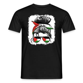 Palestine Palestinian Flag Girls Palestinian - Men's T-Shirt - black - Front - AI Model Male 178 light (178cm)