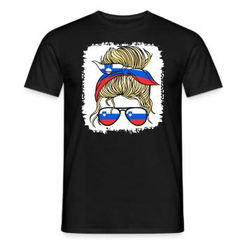 Slovénie Slovenka Flag Filles Slovène Fille Enfants - T-shirt homme - noir - Devant - AI Model Male 178 light (178cm)