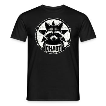 Raccoon, Chaotic, Anarchy, Star, Revolution - Men's T-Shirt - black - Front - AI Model Male 178 light (178cm)