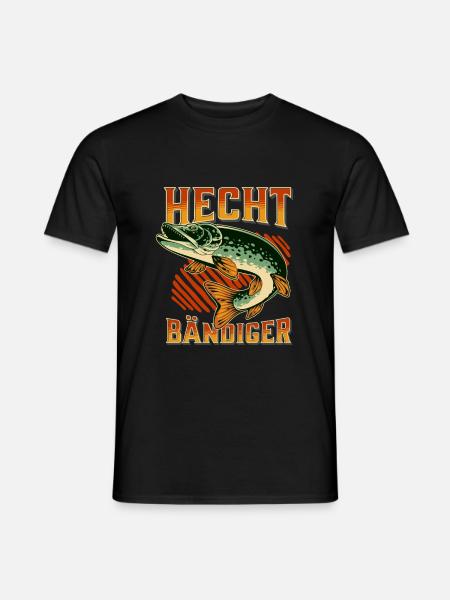 Hechte Angeln "Hecht Bändiger" für Hecht Angler - Männer T-Shirt - Schwarz