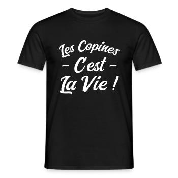 Les Copines c'est La Vie - T-shirt homme - noir - Devant - AI Model Male 178 light (178cm)