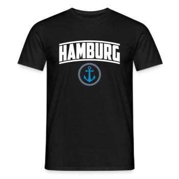Hamburg, Anker Hafen | Farben änderbar - Männer T-Shirt - Schwarz - Vorne - AI Model Male 178 light (178cm)