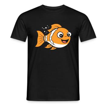 Humour petit poisson clown - T-shirt homme - noir - Devant - AI Model Male 178 light (178cm)