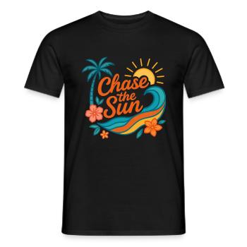 chase the sun | Sommer Design - Männer T-Shirt - Schwarz - Vorne - AI Model Male 178 light (178cm)