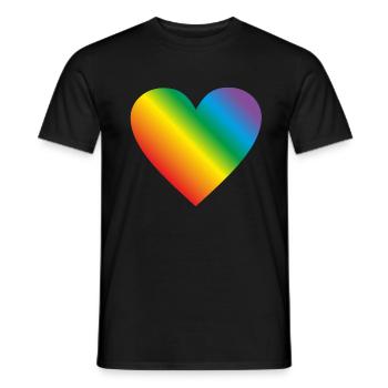 Lgbt Regenbogen Herz - Männer T-Shirt - Schwarz - Vorne - AI Model Male 178 light (178cm)