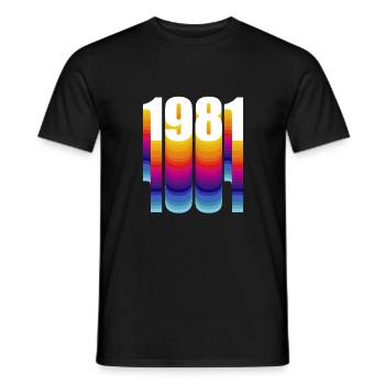 1981 - Männer T-Shirt - Schwarz - Vorne - AI Model Male 178 light (178cm)