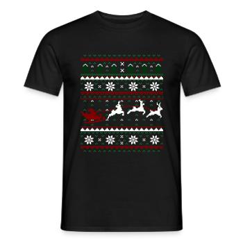 Weihnachten Pixelart Design - Männer T-Shirt - Schwarz - Vorne - AI Model Male 178 light (178cm)