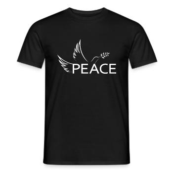 Peace Peace Dove of Peace Demo Protest Freedom - Men's T-Shirt - black - Front - AI Model Male 178 light (178cm)