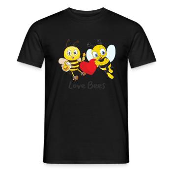 Love Bees - Save The Bees - Men's T-Shirt - black - Front - AI Model Male 178 light (178cm)