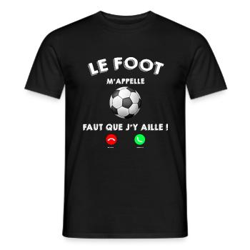 L'appelle du foot - T-shirt homme - noir - Devant - AI Model Male 178 light (178cm)