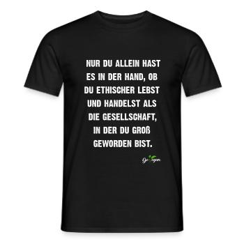 Chemises végétaliennes contre le bingo aux conneries anti-vegan - T-shirt homme - noir - Devant - AI Model Male 178 light (178cm)