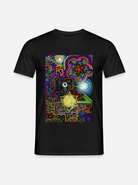 Psychedelic universe - Men's T-Shirt - black