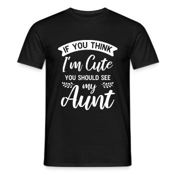 Si vous pensez que je suis mignon, vous devriez voir ma tante - T-shirt homme - noir - Devant - AI Model Male 178 light (178cm)