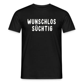 Wunschlos Süchtig - Männer T-Shirt - Schwarz - Vorne - AI Model Male 178 light (178cm)