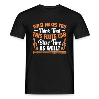 Vous fait penser que cette flûte tire aussi - T-shirt homme - noir - Devant - AI Model Male 178 light (178cm)