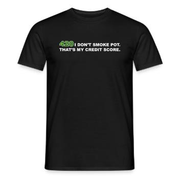 420 Ich rauche kein Gras, das ist meine Kreditwürdigkeit Gras - Männer T-Shirt - Schwarz - Vorne - AI Model Male 178 light (178cm)