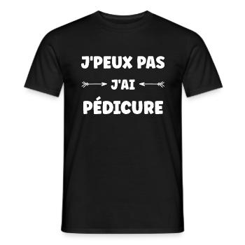 j'peux pas j'ai pédicure - T-shirt homme - noir - Devant - AI Model Male 178 light (178cm)