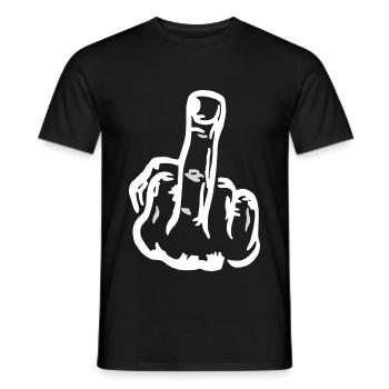 großer weißer Mittelfinger Fuck Off - Männer T-Shirt - Schwarz - Vorne - AI Model Male 178 light (178cm)