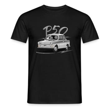  P50 - Men's T-Shirt - black - Front - AI Model Male 178 light (178cm)
