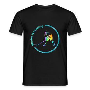 L'hiver charge le hockey sur glace d'hiver actuel - T-shirt homme - noir - Devant - AI Model Male 178 light (178cm)