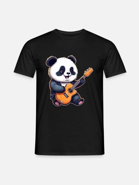 Panda guitarist - Men's T-Shirt - black