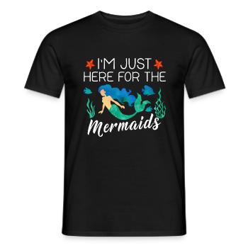 Je suis juste là pour les sirènes - T-shirt homme - noir - Devant - AI Model Male 178 light (178cm)