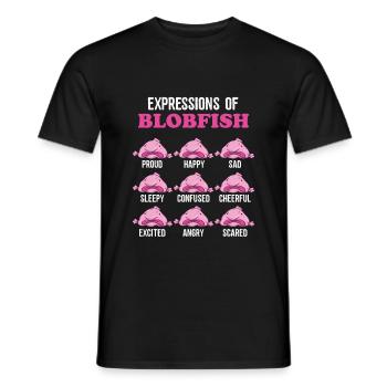 Expressions of Blobfish | Funny blobfish meme - Men's T-Shirt - black - Front - AI Model Male 178 light (178cm)