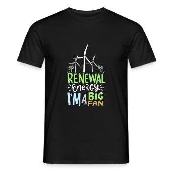 Renewable Energy I'm A Big Fan Windkraft - Männer T-Shirt - Schwarz - Vorne - AI Model Male 178 light (178cm)