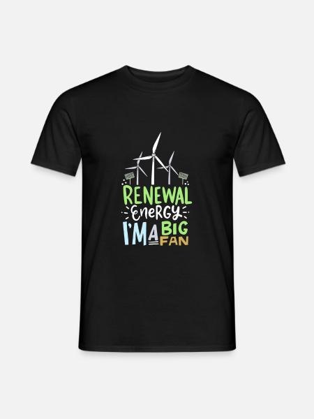 Vedvarende energi Jeg er en stor fan vindkraft - Mænd T-shirt - sort