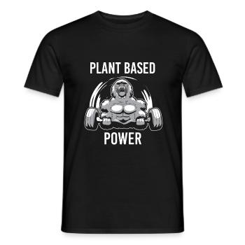 Plant Based Power Gorilla Vegan Kraftsport Fitness - Männer T-Shirt - Schwarz - Vorne - AI Model Male 178 light (178cm)