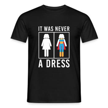 It Was Never A Dress Toilette Kleid WC Schild - Men's T-Shirt - black - Front - AI Model Male 178 light (178cm)
