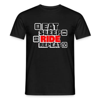 Eating, sleeping, cycling, repeating - Men's T-Shirt - black - Front - AI Model Male 178 light (178cm)