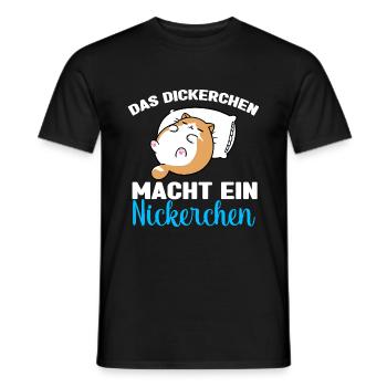 Katze Das Dickerchen macht ein Nickerchen - Männer T-Shirt - Schwarz - Vorne - AI Model Male 178 light (178cm)