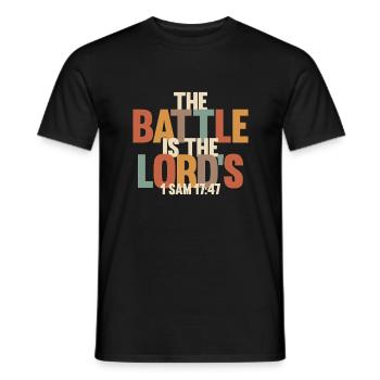 The Battle Is the Lord’s - 1 Samuel 17:47 - Men's T-Shirt - black - Front - AI Model Male 178 light (178cm)