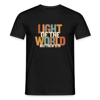 Licht der Welt - Matthäus 5,14 - Männer T-Shirt - Schwarz - Vorne - AI Model Male 178 light (178cm)