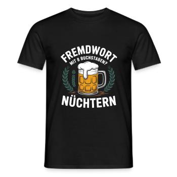 Party Fremdwort mit 8 Buchstaben - Nüchtern - Männer T-Shirt - Schwarz - Vorne - AI Model Male 178 light (178cm)