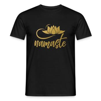 Namaste Yoga Lotusblüte Geist Joga Bewusstsein - Männer T-Shirt - Schwarz - Vorne - AI Model Male 178 light (178cm)