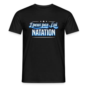 Natation - j'peux pas , j'ai Natation - T-shirt homme - noir - Devant - AI Model Male 178 light (178cm)