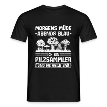 Pilzsammler Geile Sau Pilz - Männer T-Shirt - Schwarz - Vorne - AI Model Male 178 light (178cm)
